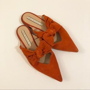 Zara faux suede slides